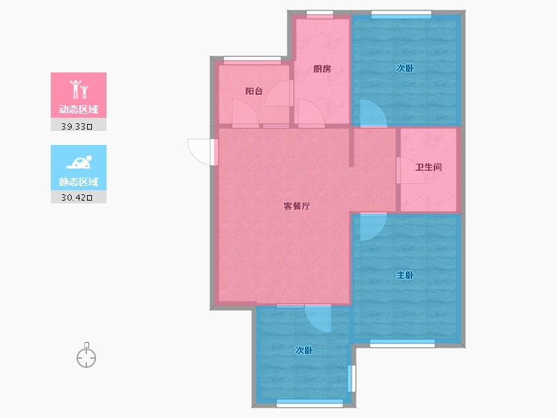 辽宁省-沈阳市-盛世・园田居-63.28-户型库-动静分区