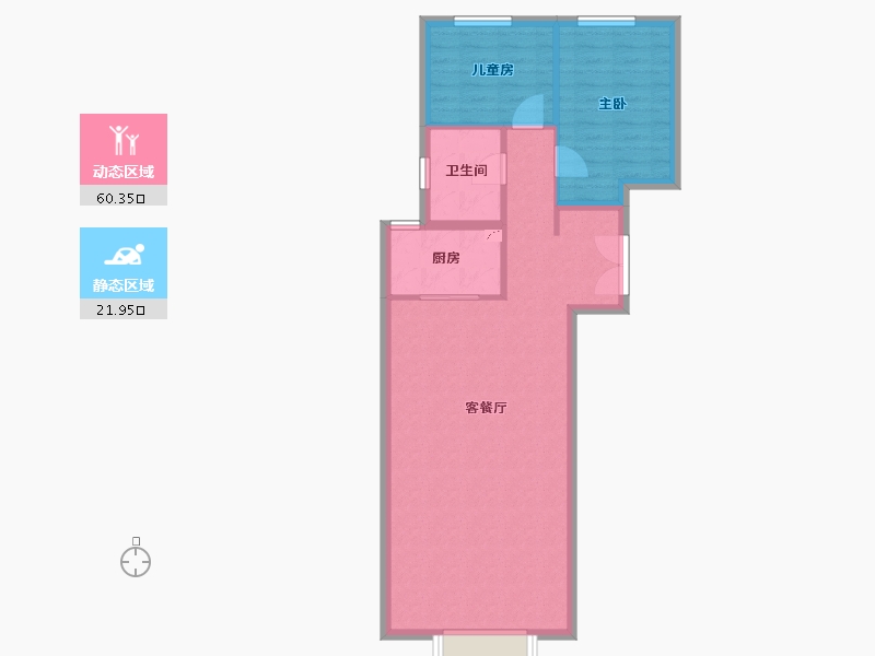 江苏省-南通市-华业玫瑰东筑-74.95-户型库-动静分区