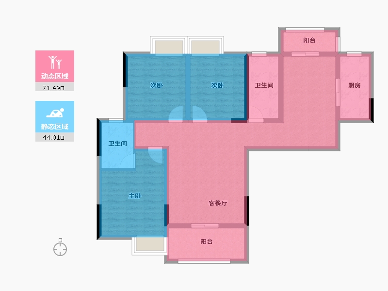 江西省-赣州市-蓝翔康居-102.03-户型库-动静分区