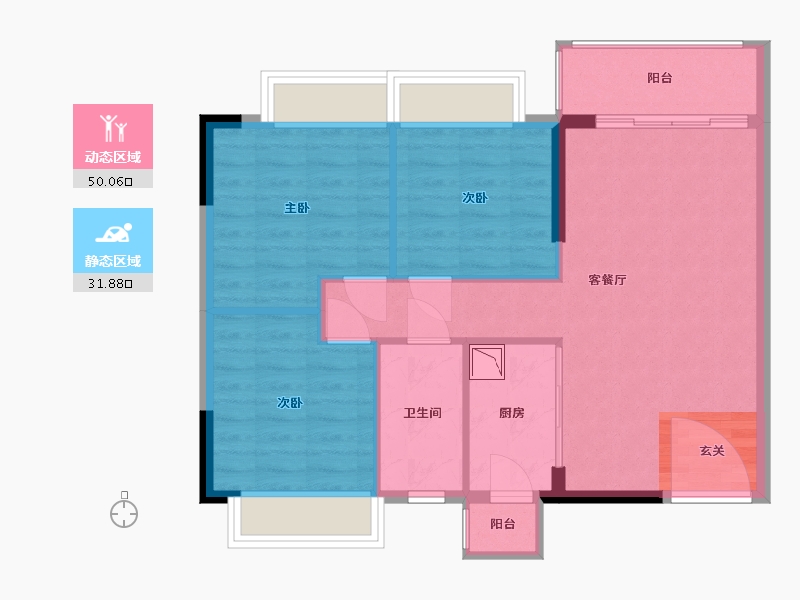 广东省-广州市-广地花园・观澜-74.40-户型库-动静分区