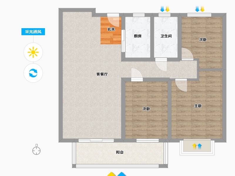 江西省-宜春市-时代春城-88.01-户型库-采光通风