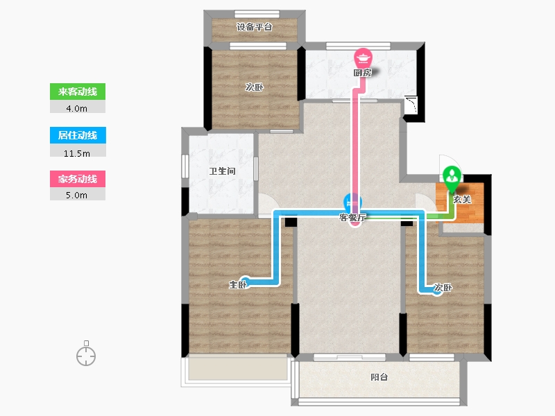 安徽省-宿州市-万兴・龙玺台-88.76-户型库-动静线