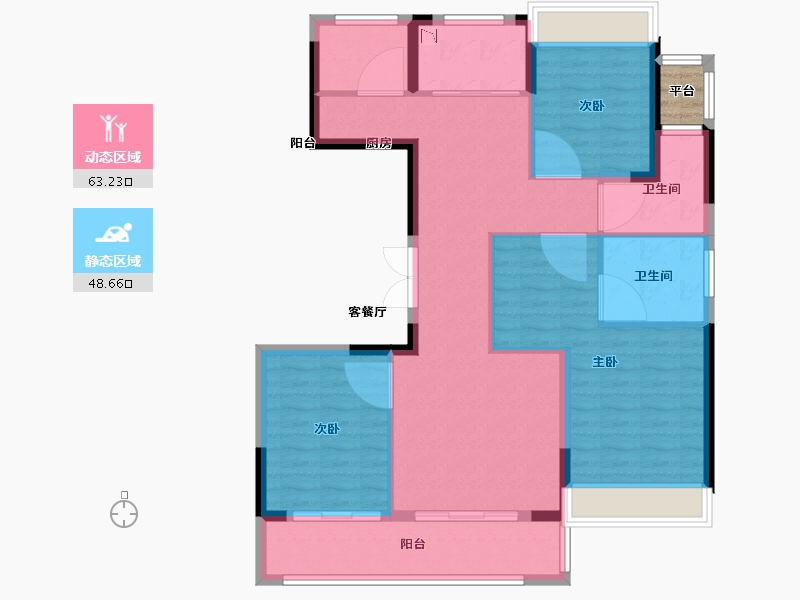 浙江省-温州市-时代瓯海壹品-102.40-户型库-动静分区