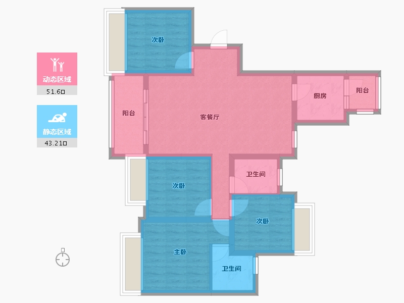 贵州省-遵义市-渝欧教育城-83.48-户型库-动静分区