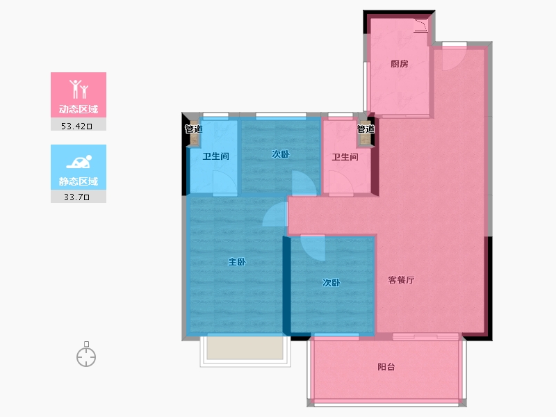 广西壮族自治区-南宁市-奥园瀚德棠悦府-78.67-户型库-动静分区