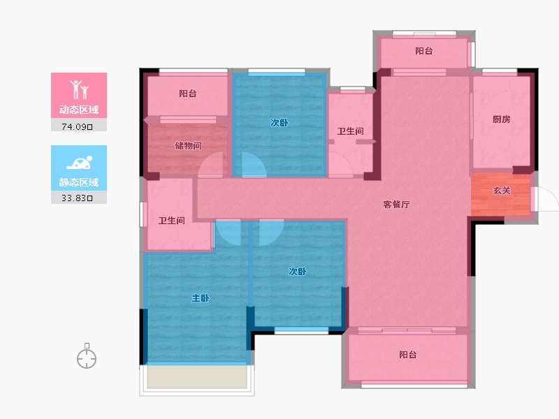 湖南省-郴州市-橙香家园-97.27-户型库-动静分区