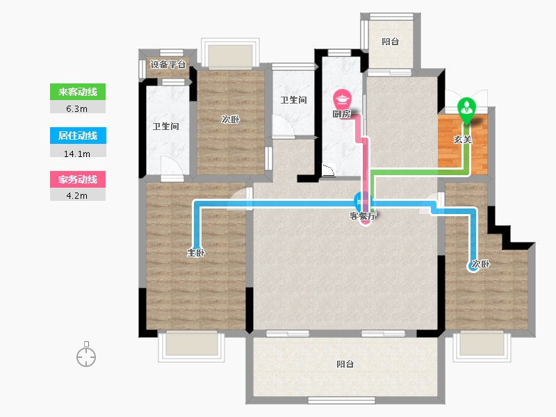 江苏省-常州市-美的・翰林府-113.07-户型库-动静线