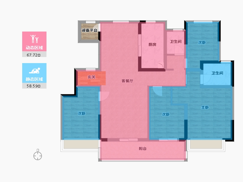 江苏省-常州市-桃李东方-113.90-户型库-动静分区