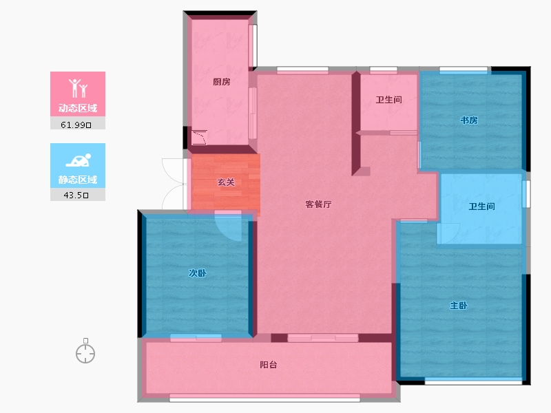 江苏省-常州市-龙运天城-94.40-户型库-动静分区