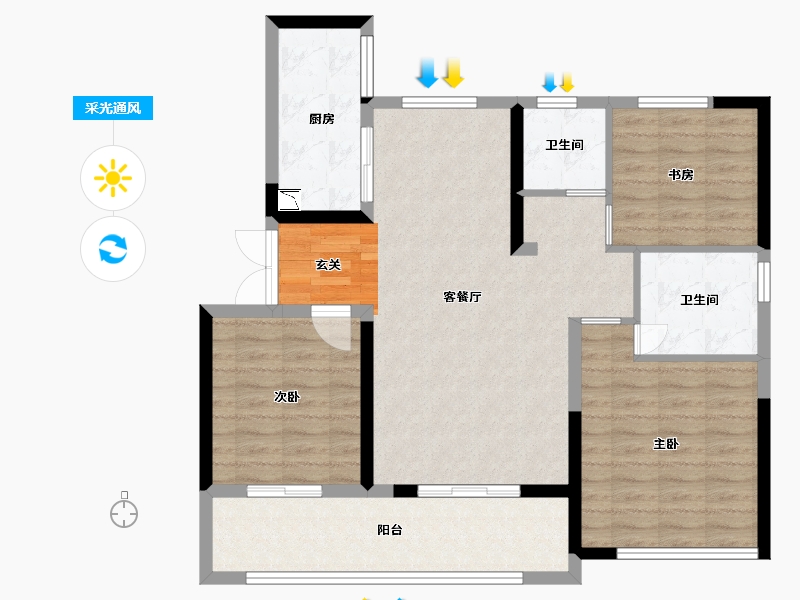 江苏省-常州市-龙运天城-94.40-户型库-采光通风