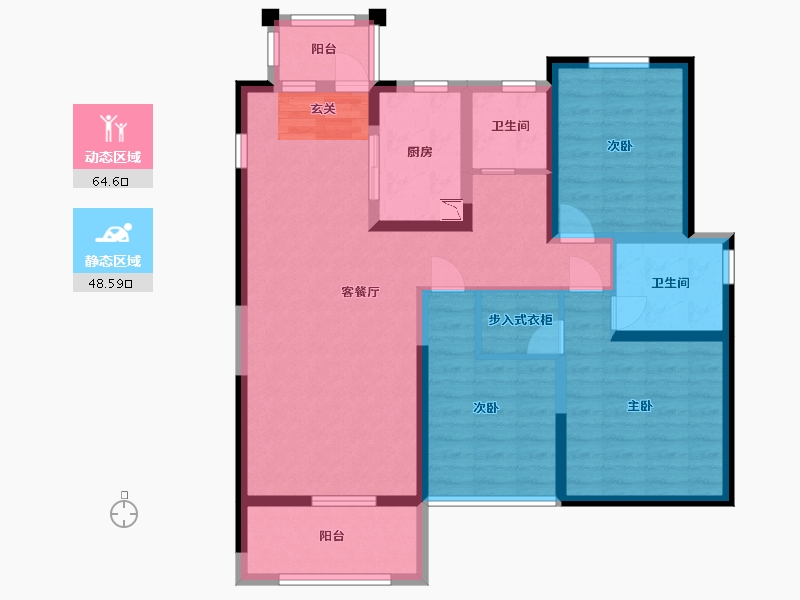 安徽省-蚌埠市-鹏欣天珑天�h-100.00-户型库-动静分区