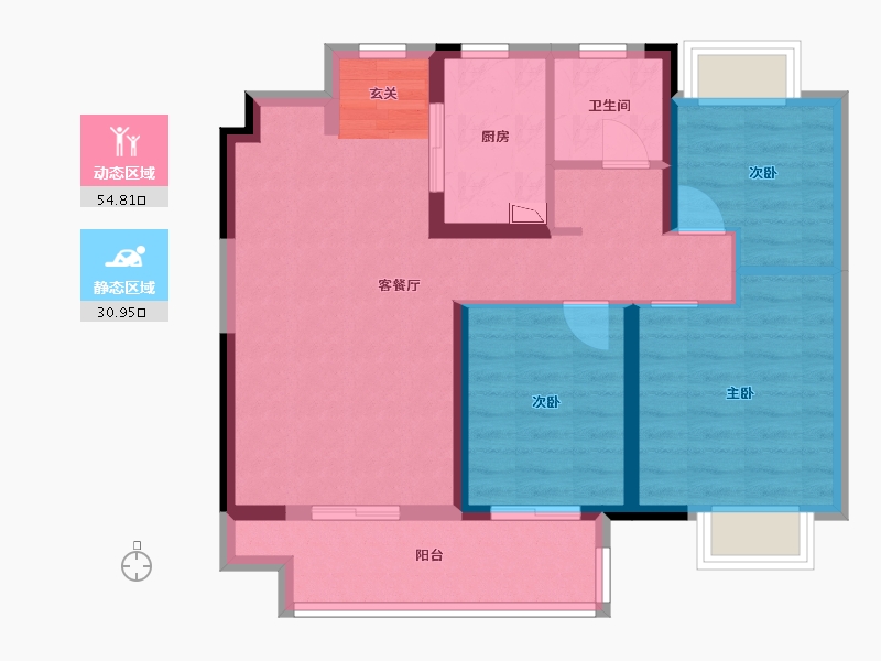 江苏省-常州市-弘阳上坤云�o-76.00-户型库-动静分区