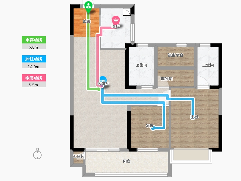 江苏省-常州市-碧桂园・都市森林-85.78-户型库-动静线