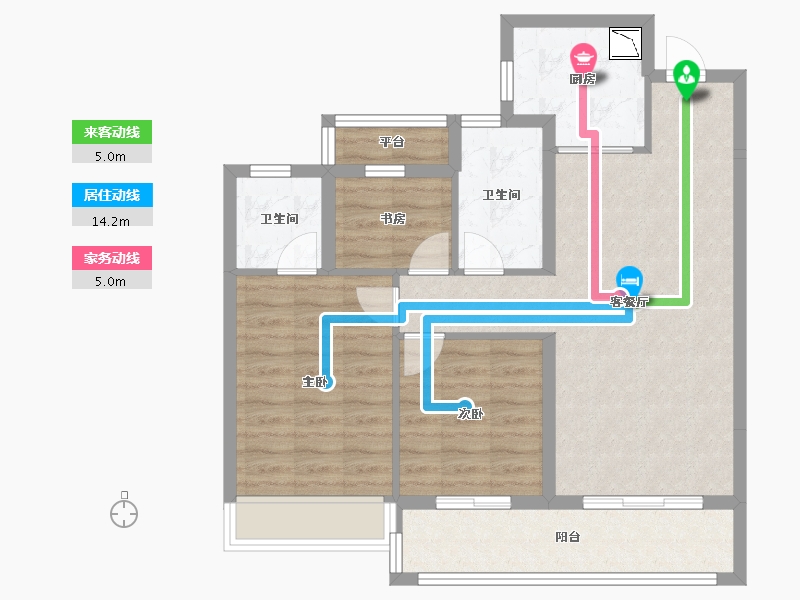 浙江省-温州市-龙湖龙誉城-81.90-户型库-动静线