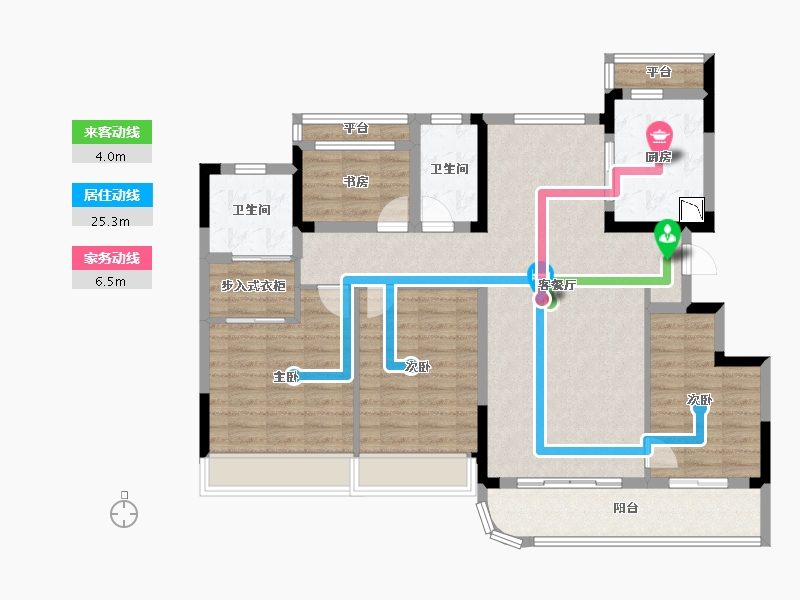 浙江省-温州市-温州龙湖天钜-114.87-户型库-动静线