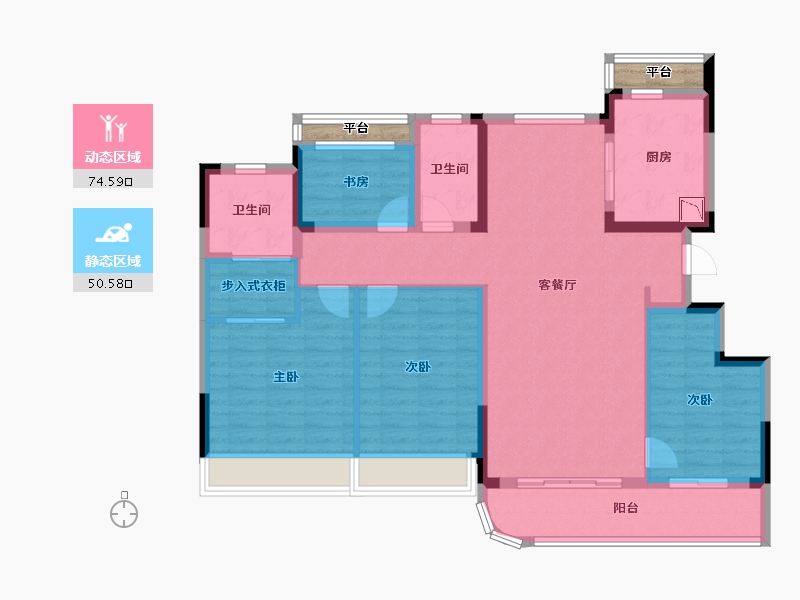 浙江省-温州市-温州龙湖天钜-114.87-户型库-动静分区