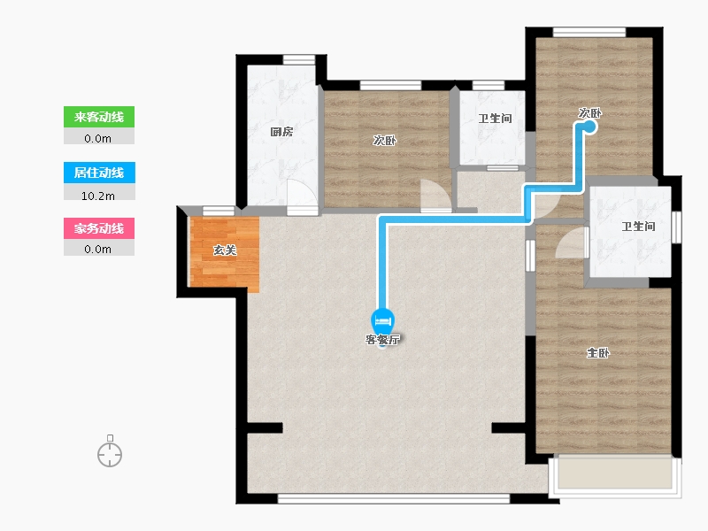 内蒙古自治区-包头市-中海铂悦公馆-98.40-户型库-动静线