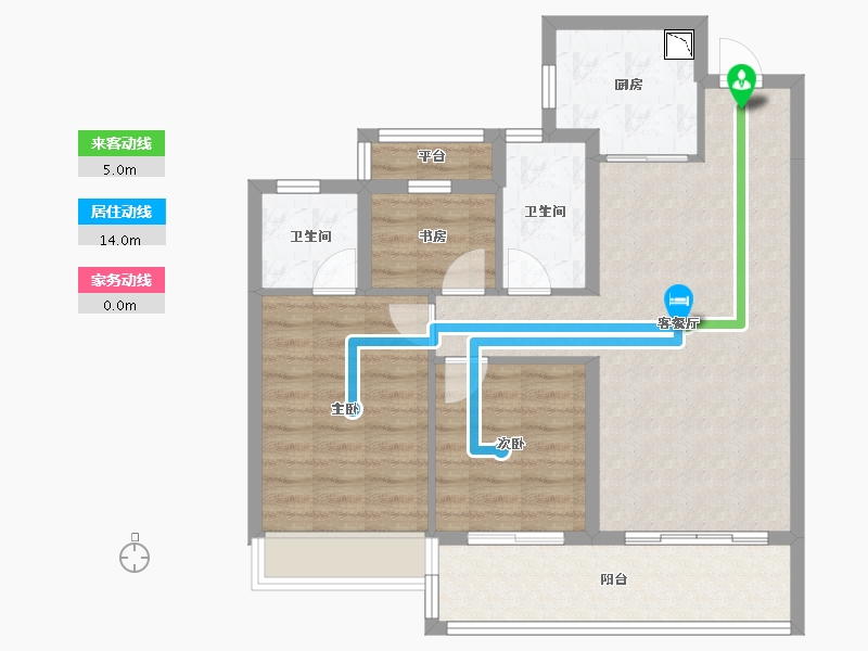 浙江省-温州市-龙湖龙誉城-81.07-户型库-动静线