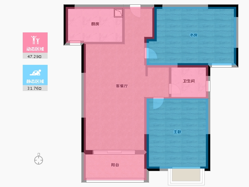 湖北省-武汉市-武地融创御央首府-70.39-户型库-动静分区