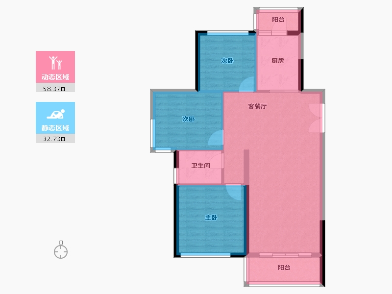 河北省-邢台市-世纪豪庭-82.66-户型库-动静分区