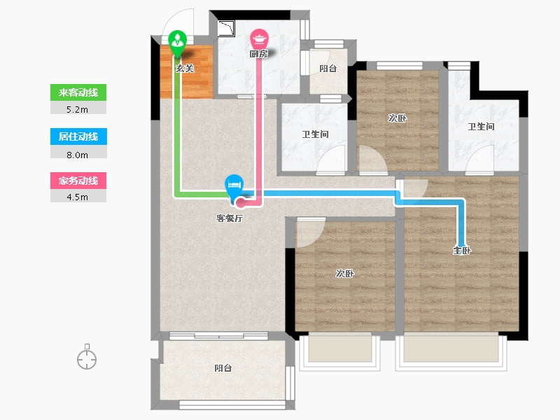 四川省-成都市-中梁壹号院项目-76.16-户型库-动静线