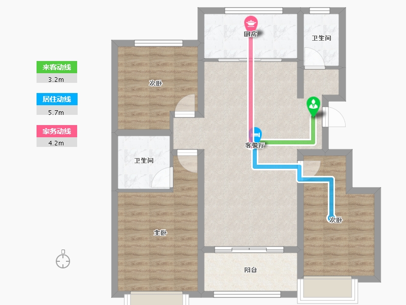 山东省-聊城市-瑞利・昌庭花园-86.66-户型库-动静线