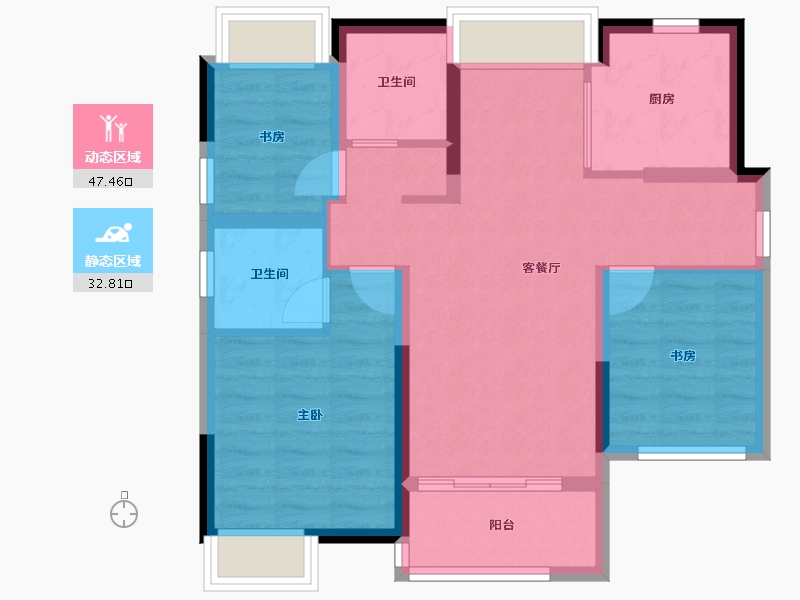 广东省-清远市-融创岚樾臺-70.94-户型库-动静分区