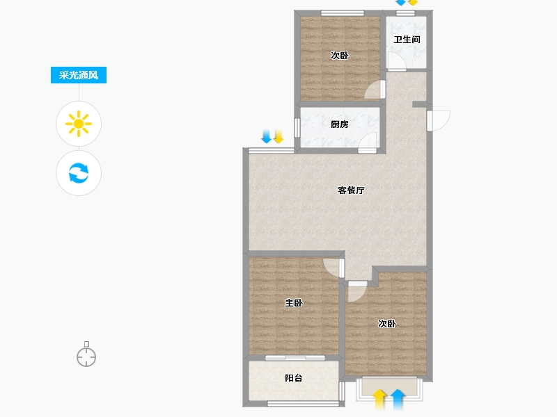 山东省-聊城市-学府新城-99.42-户型库-采光通风