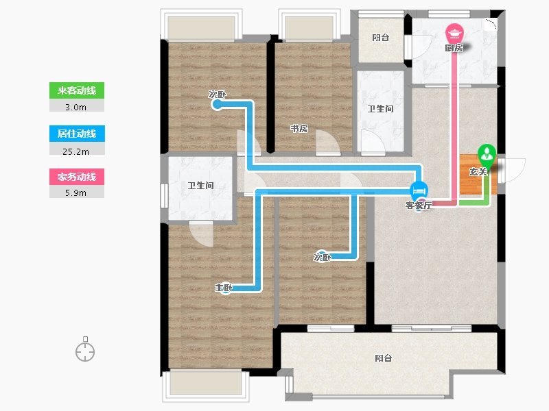 湖南省-长沙市-浏阳恒大华府-111.78-户型库-动静线