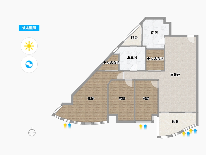 广东省-深圳市-漾日湾畔-120.14-户型库-采光通风