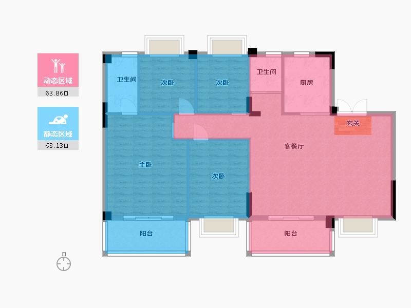 广西壮族自治区-贺州市-碧桂园滨江一号-116.34-户型库-动静分区