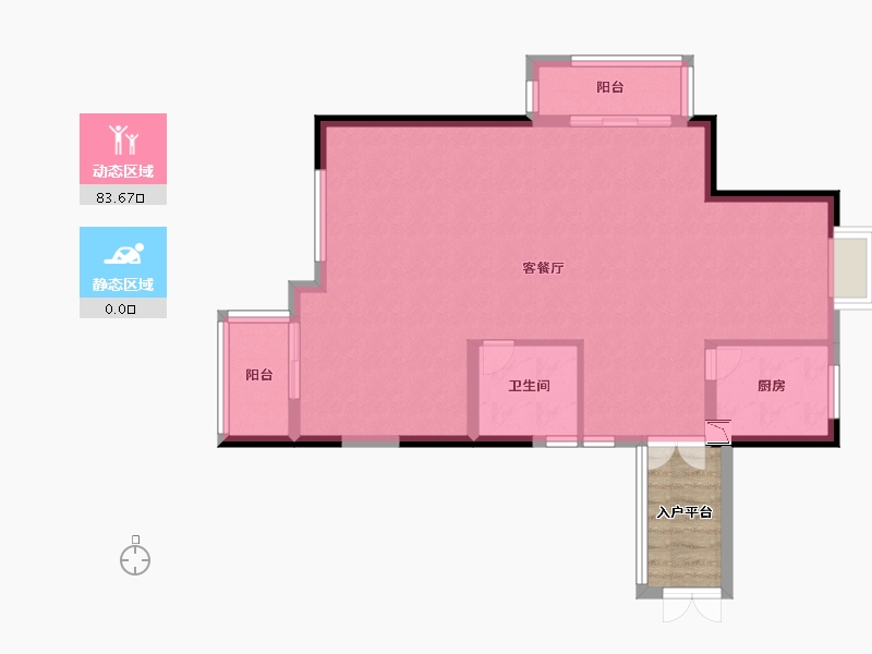 浙江省-台州市-大桥花园-82.00-户型库-动静分区