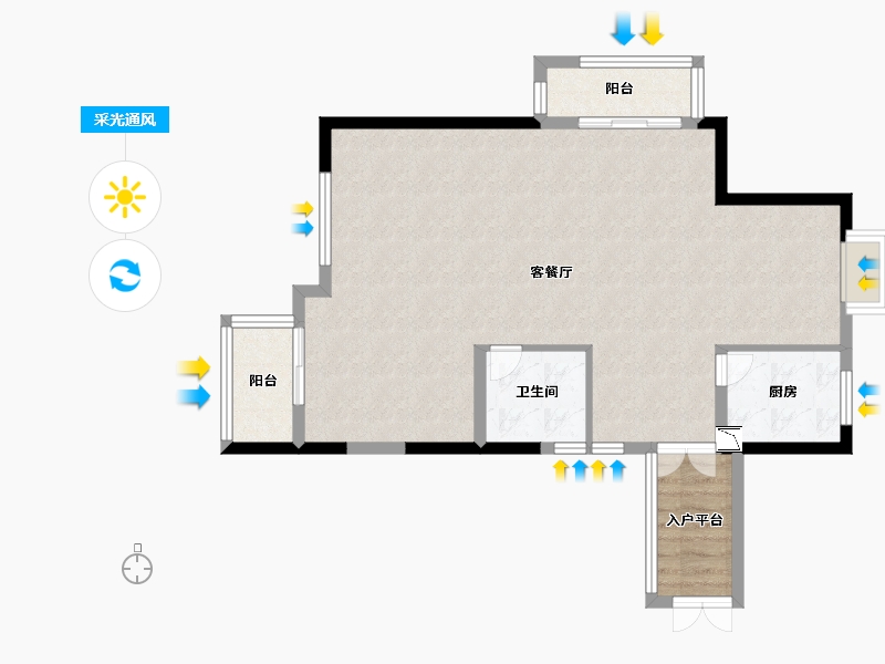 浙江省-台州市-大桥花园-82.00-户型库-采光通风