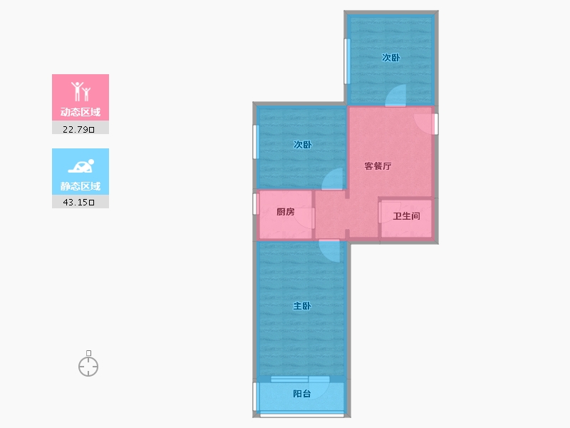 北京-北京市-月坛西街乙2号院-58.80-户型库-动静分区