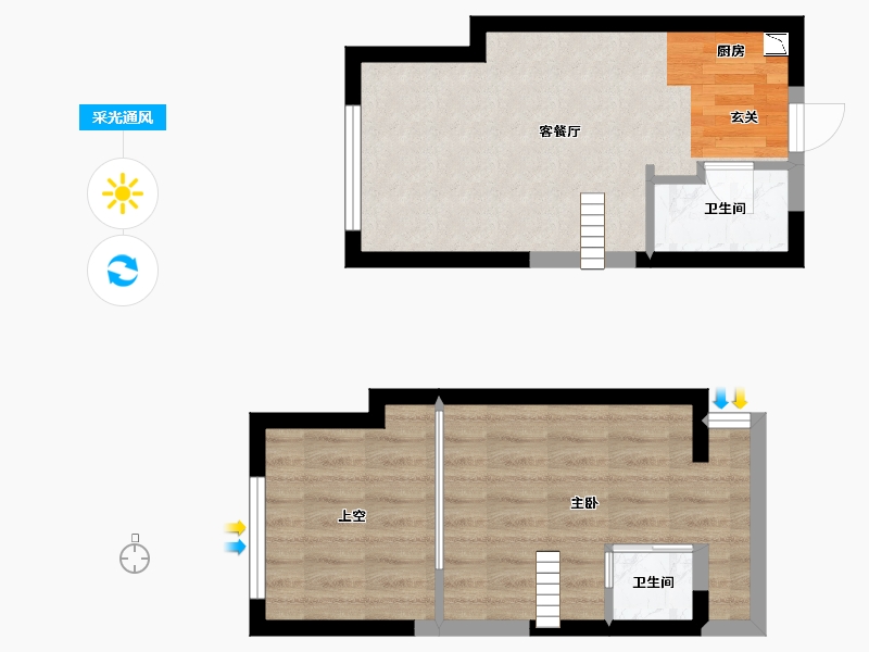 湖南省-长沙市-藏珑湖上公馆-47.52-户型库-采光通风