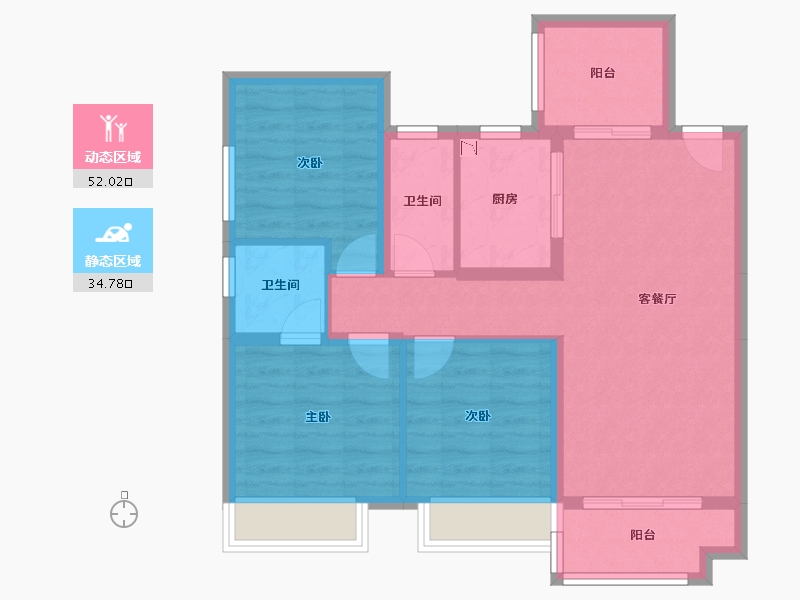 青海省-海南藏族自治州-保利中央海岸-77.25-户型库-动静分区