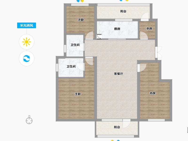 黑龙江省-哈尔滨市-华润置地・����御-107.11-户型库-采光通风