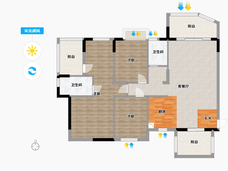 广西壮族自治区-南宁市-天池山-124.00-户型库-采光通风