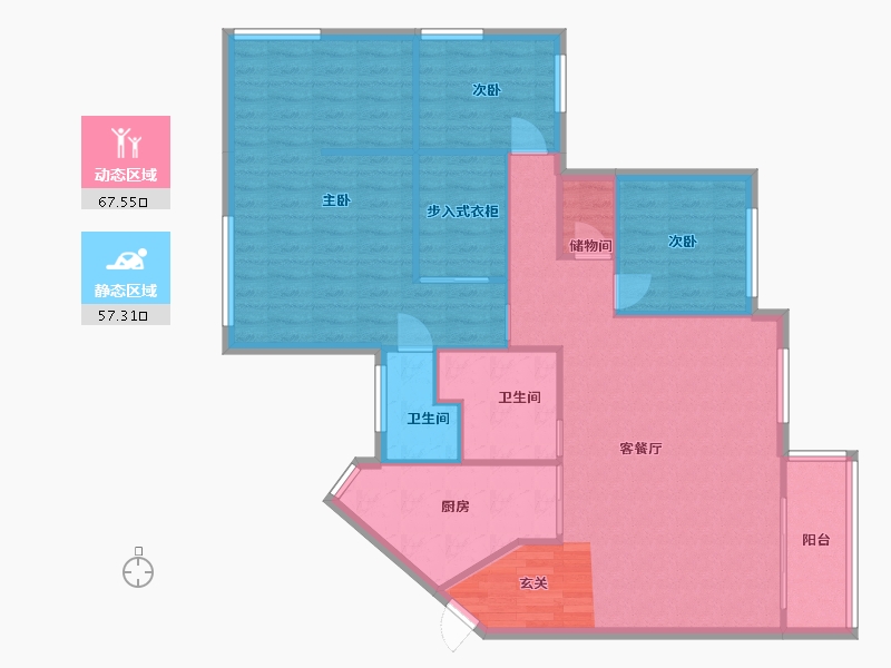 广东省-深圳市-雷公岭住宅区-114.47-户型库-动静分区