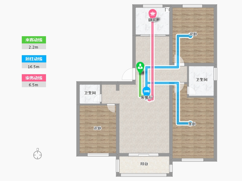 河北省-邢台市-中湖熙公馆-99.99-户型库-动静线