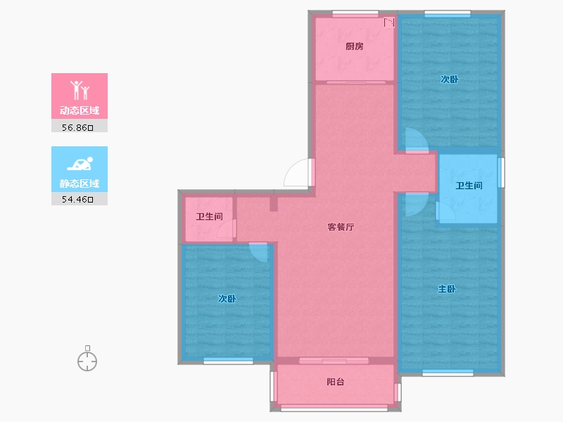 河北省-邢台市-中湖熙公馆-99.99-户型库-动静分区