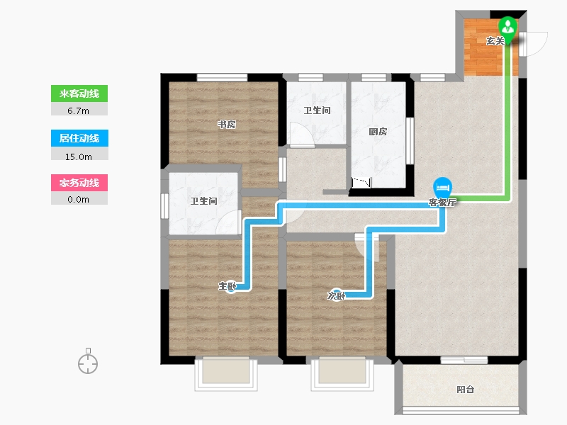 河南省-洛阳市-华耀城佳兆业水岸新都-93.99-户型库-动静线