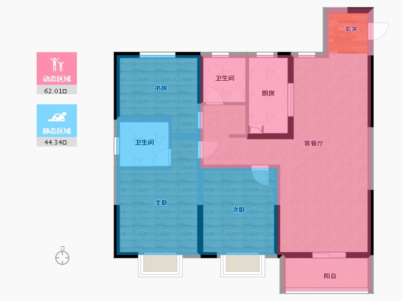 河南省-洛阳市-华耀城佳兆业水岸新都-93.99-户型库-动静分区