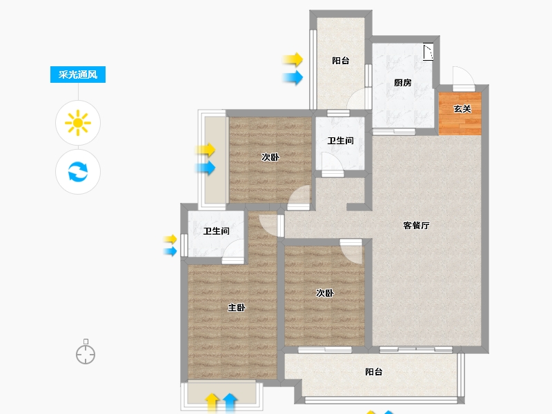 贵州省-贵阳市-金茂·观山湖-100.21-户型库-采光通风