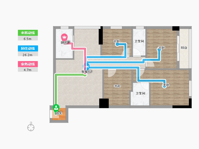 广东省-广州市-华建小区-90.62-户型库-动静线