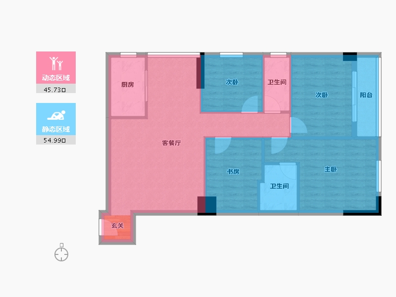 广东省-广州市-华建小区-90.62-户型库-动静分区