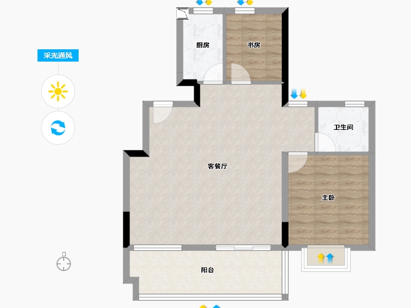 安徽省-合肥市-美好时代-75.86-户型库-采光通风