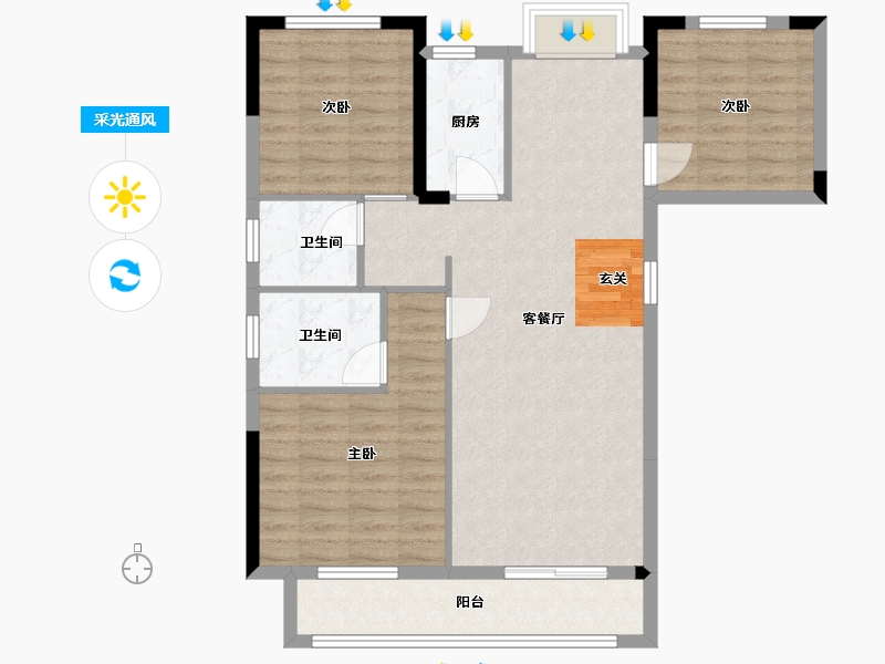 江西省-吉安市-浩城太学府-90.10-户型库-采光通风