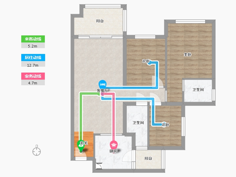 四川省-南充市-鸿通・富春山居-77.14-户型库-动静线