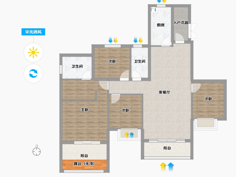 湖南省-长沙市-长沙恒大半山悦府-114.97-户型库-采光通风